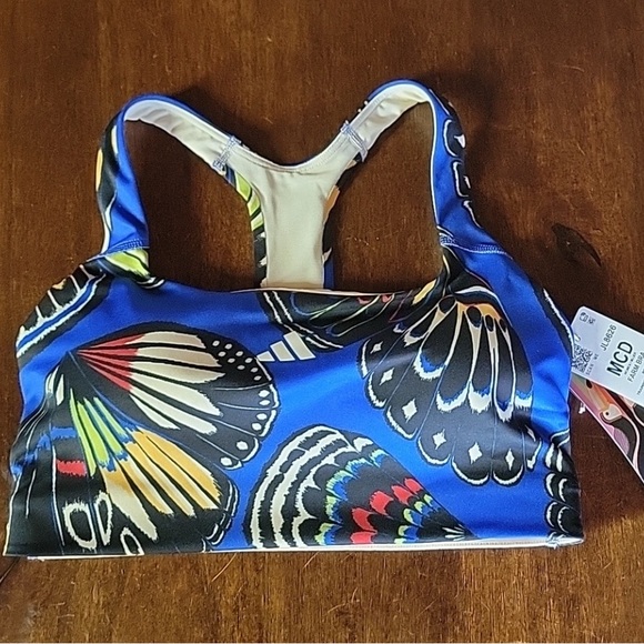 Adidas X Farm Rio Blue Multicolor Butterfly Crop Top - Picture 5 of 11